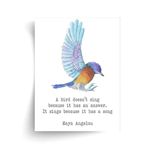 Maya Angelou"Bird" Quote - Unframed Print