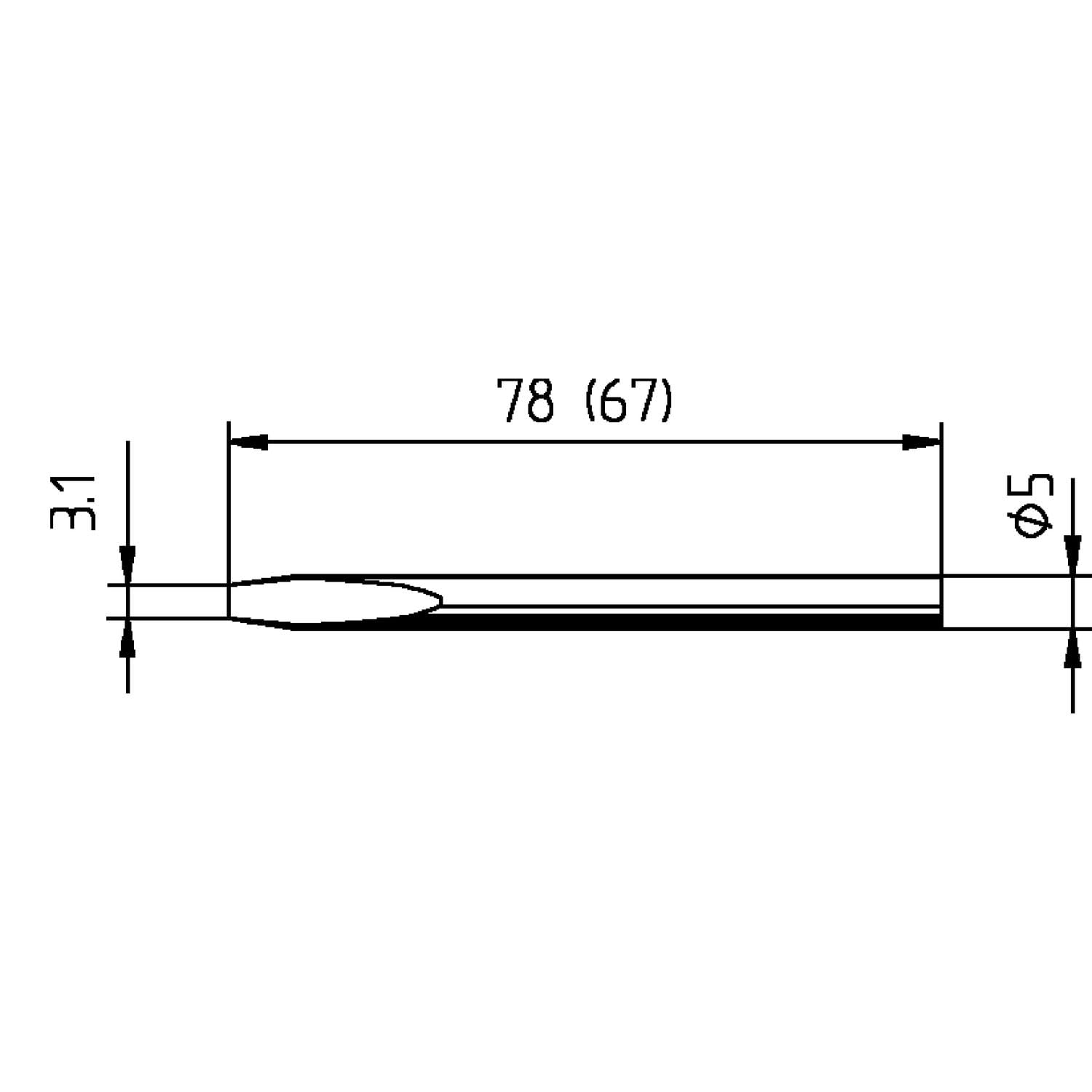 Ersa 0032KD/SB - Chisel Soldering Tip, 3.1mm