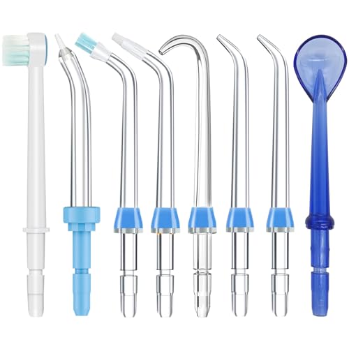 Replacement Heads for Waterpik, Replacement Classic Jet Tips Compatible with Waterpik Oral Irrigator, Replacement Brush Heads for Waterpik, Water Flosser Replacement Tips for Waterpik (8 Tips)…
