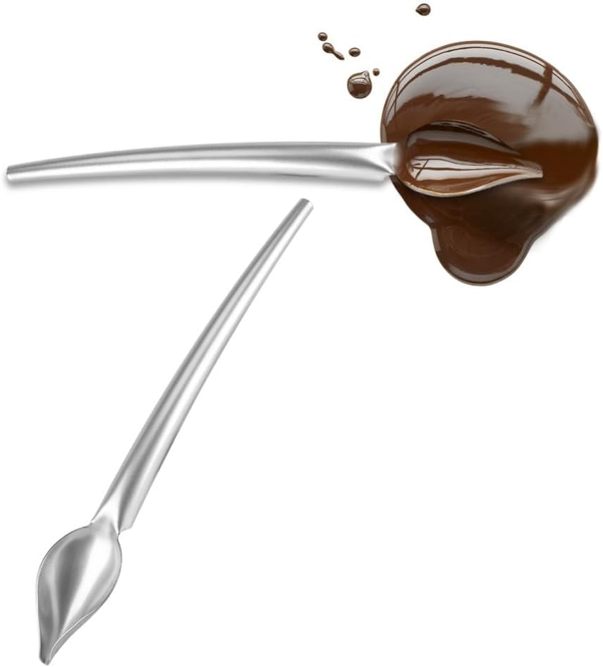 Stainless Steel Saucier Drizzle Spoon, 7.32 Inch Pointed Spout Dessert Sauce Tool