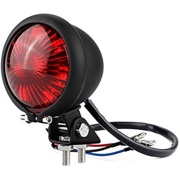 Motocykl LED Tylne śWiatłO Tylne śWiatłO Stopu Moto śWiatłO Tylne LED dla Chopper Cafe Czarny