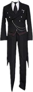 Fantasia Cosplay Cos Anime Kuroshitsuji Sebastian Michaelis Fantasia Uniforme Preto Fantasia de Halloween