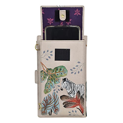 Anuschka Women’s Hand-Painted Genuine Leather Cell Phone Case & Wallet - African Adventure - Image 4