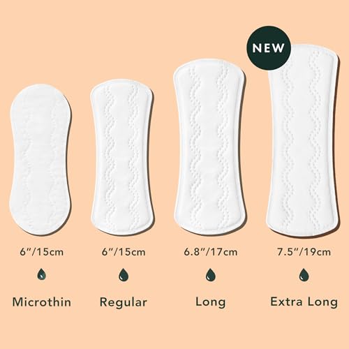 Image of Rael Panty Liners for Women, Organic Cotton Cover (Extra Long, 60 Count) | Daily Extra Long Pantiliners, Sanitary Liner, Light Absorbency, Unscented, Chlorine Free, Thin, Period Essentials