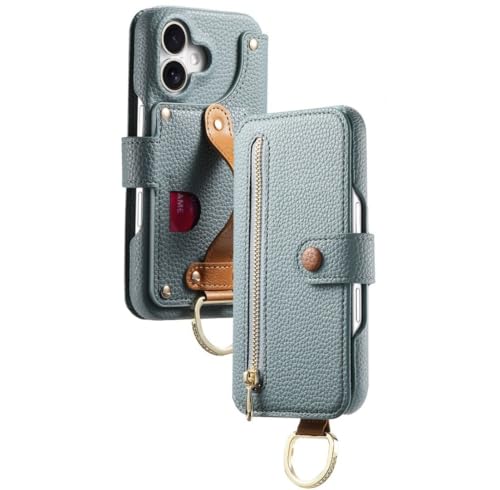 Étui à rabat de qualité supérieure en cuir bleu pour iPhone 13 Pro