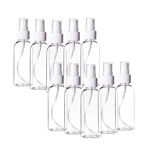 Preisvergleich Produktbild 100 ml Sprühflasche, leer, Kunststoff-Sprühflaschen für Toilettenartikel, Reinigungslösungen für ätherische Öle, Reisen, Parfüm (10 Packungen)