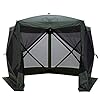 Gazelle 5 sided outdoor portable pop up screened gazebo canopy tent with carry bag and stakes for parties and other outdoor occasions alpine green  urban country home decor