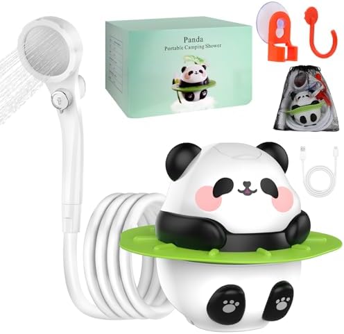 Portable Shower for Camping, 10500mAh Rechargeable Outdoor Shower with 3 Spray Modes, IPX7 Waterproof Camping Shower Pump for Hiking, Travel, Pet Bath, Car Washing