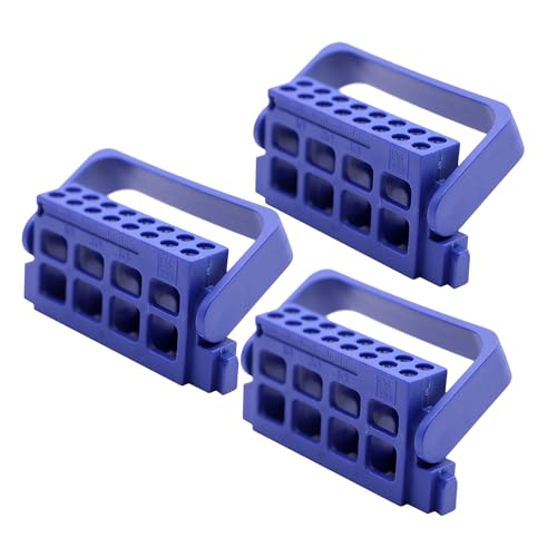 Reehut 3Pcs 16 Holes Autoclavable Endo Files Holder Dispenser Endodontic Drill Stand Endo File Blocks Deep Blue cover