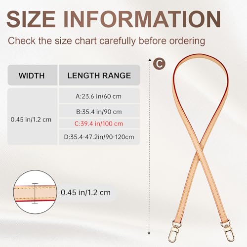 Image of Leather Replacement Bags Strap Crossbody Shoulder Strap for Speedy Women