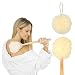 Loofah Back Scrubber by Vive - Long Handled Exfoliating Bath & Shower Body Brush Luffa Sponge On a Stick w/ String for Hook - Men & Women