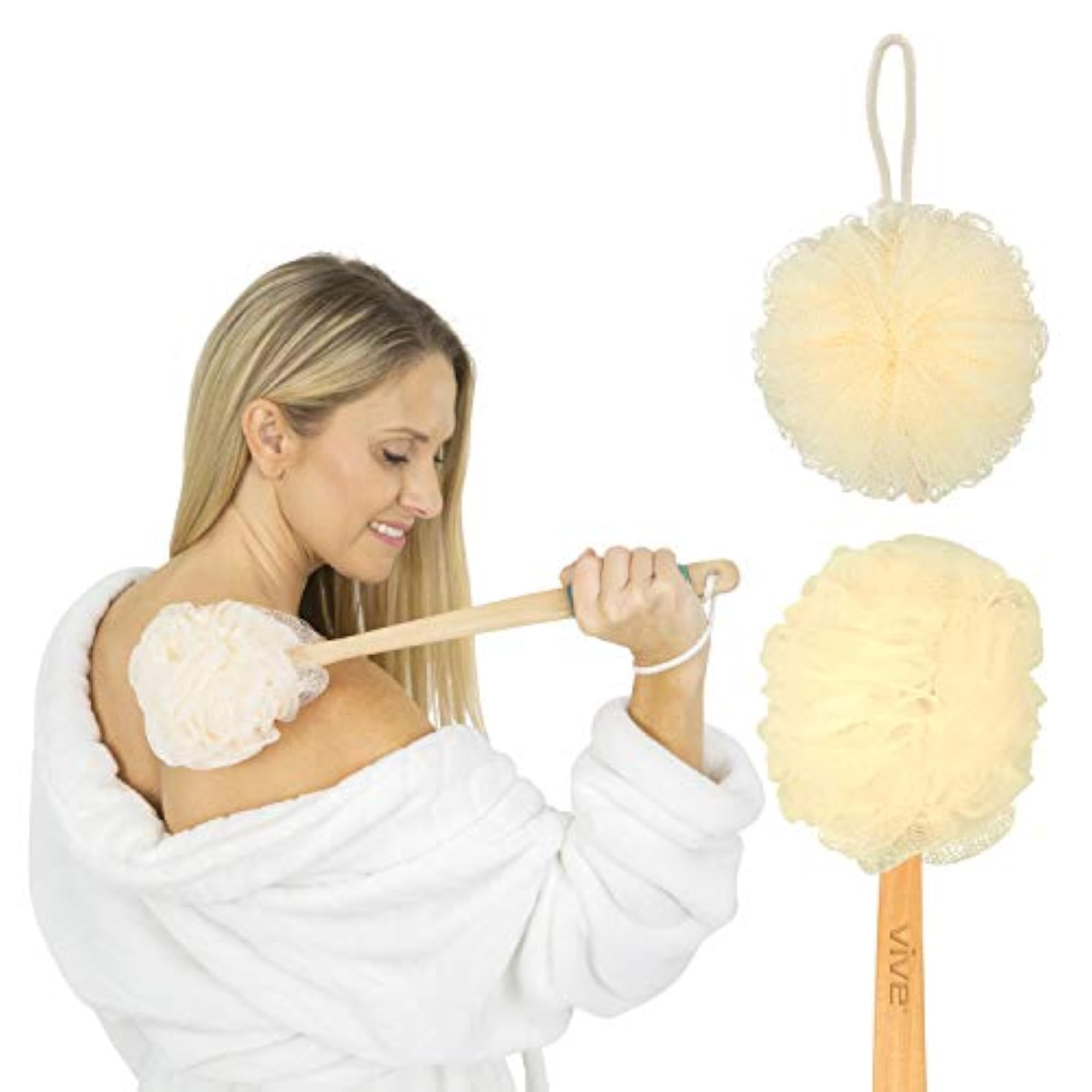 Long Handled Loofah Back Scrubber, Exfoliating Body Brush