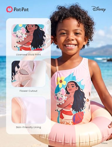 Image of Disney Stitch Frozen Marvel Minnie Mouse Girls Swimsuits Ruffle One Piece Bathing Suits UPF 50 Swimwear Quick Dry Size 2-13Y