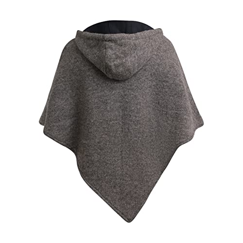 Virblatt - Poncho Men | Wool & Fleece | Wool Poncho Men Wool Pancho Hooded Pancho Cape Hoodies Winter Reversible- Abajo_Wool_Grey L-Xl #TOP3