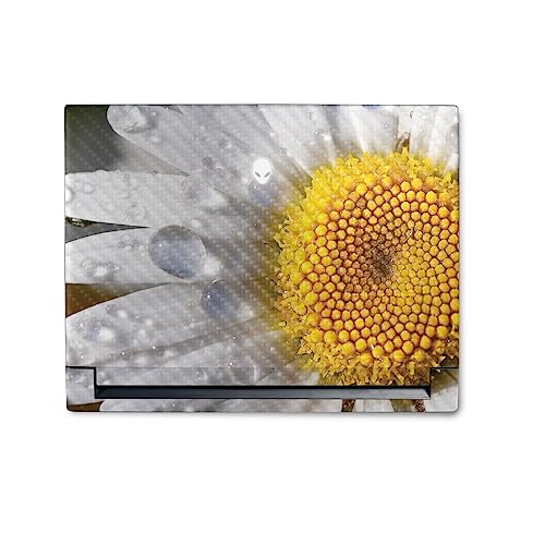 Image of MightySkins Carbon Fiber Skin Compatible with Alienware M18 R1 (2023) Full Wrap Kit - Daisy | Protective, Durable Textured Carbon Fiber Finish | Easy to Apply & Change Styles | Made in The USA