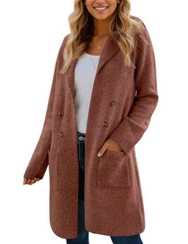 Image of CiCiBird Women Fall Long Cardigan Sweater Trendy Knit Jacket Coat Dressy Blazer Coatigan