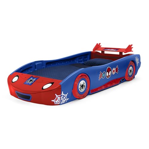 Delta Children - Spidey and His Amazing Friends Web Crawler Race Car Twin Bed, Blue/Red