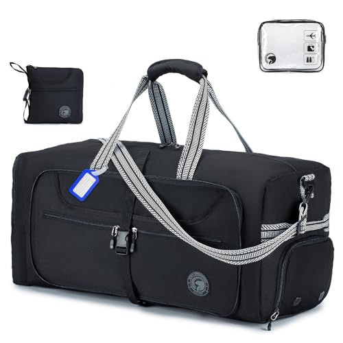 BAGZY Bolsa de Viaje de 120 litros con Compartimento para Zapatos,Bolsa Plegable Grande para Acampar, Bolsa de Viaje Plegable para Fin de Semana,Bolsa de Deporte para Acampar, Viajar, Hacer Ejercicio
