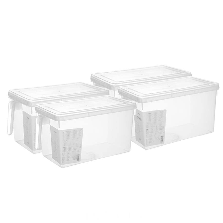 Caja de almacenamiento para refrigerador, caja de almacenamiento apilable con tapa, caja de almacenamiento para congelador para huevos, frutas y verduras, caja de plástico para refrigerador, caja de