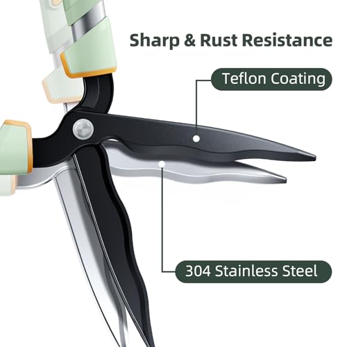 PrunePro® Extendable Hedge Shears (27"-35") Wavy Stainless Steel Blades | Teflon Coated for Smooth Cuts | Lightweight Adjustable Garden Clippers for High Hedges & Bushes by PrunePro - Image 2