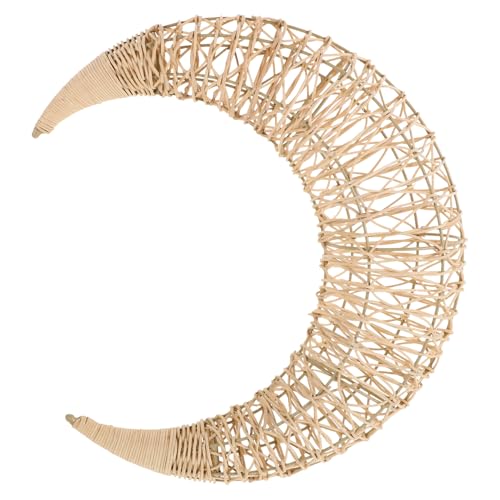 Garneck Rattan Moon Pendant Pot Angel Wing Pretend Bedside Urinal Portable Dice Lid Shape Beige