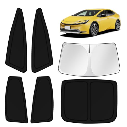 Image of KUST Car Window Shades for Toyota Prius 2023 2024 2025 2026 Windshield Sun Shade Side Window Cover UV Block Privacy Protection Accessories for Camping Blackout Rear Back Full Set 6PCS