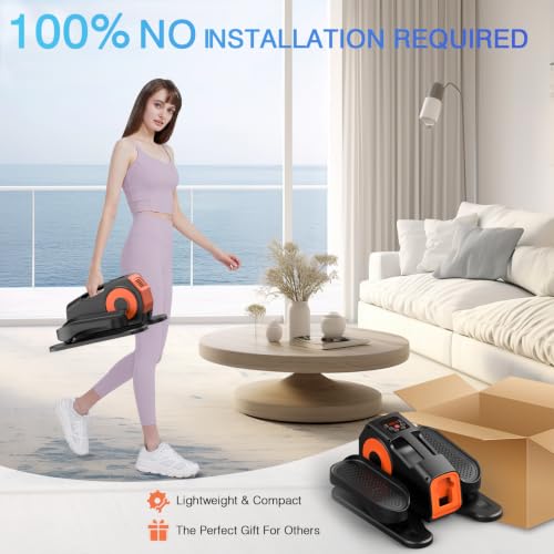 Image of Under Desk Elliptical, Elliptical Leg Exerciser for Seniors, Home Portable Elliptical with Remote Control and 12 Adjustable Speeds, Electric Seated Pedal Exerciser