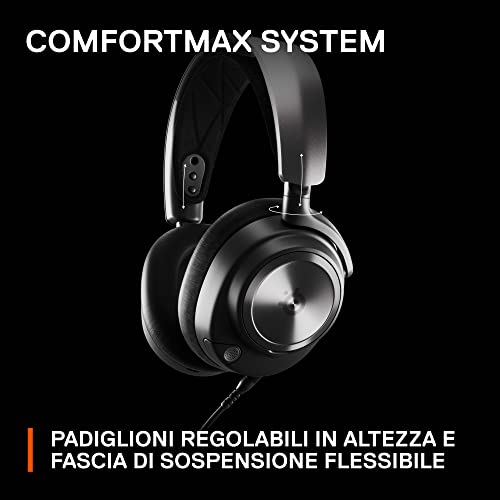 SteelSeries Arctis Nova Pro - Cuffie da gaming multi-sistema - Audio Hi-Res - Audio spaziale a 360° - GameDAC Gen 2 - Microfono ClearCast Gen 2 - PC, PS5, PS4, Switch - Vista 10