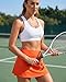 Stelle Women Tennis Golf Skirts High Waisted with Inner Shorts for Athletic Workout Sports Skorts Running Pickleball (Orange, S)