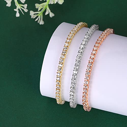 Devin Rose 3MM Cubic Zirconia Tennis Bracelet for Women CZ Bracelets Sizes 6.5 7.5 Inches4