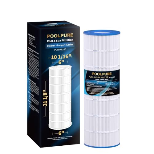 Image of POOLPURE PAP200 Pool Filter Replaces Pentair Clean and Clear 200, CC200, Unicel C-9419, Ultral-C5, PP-C5, Filbur FC-0688, R173217, 59054400, Aladdin 29902, Baleen AK-8005, 200 sq.ft Cartridge, 1 Pack
