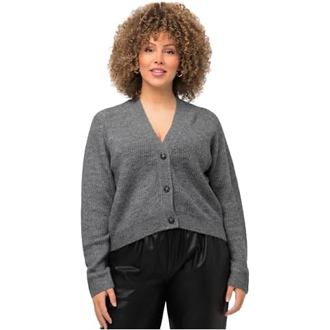 Cardigan Ulla Popken Grise Femme Cover
