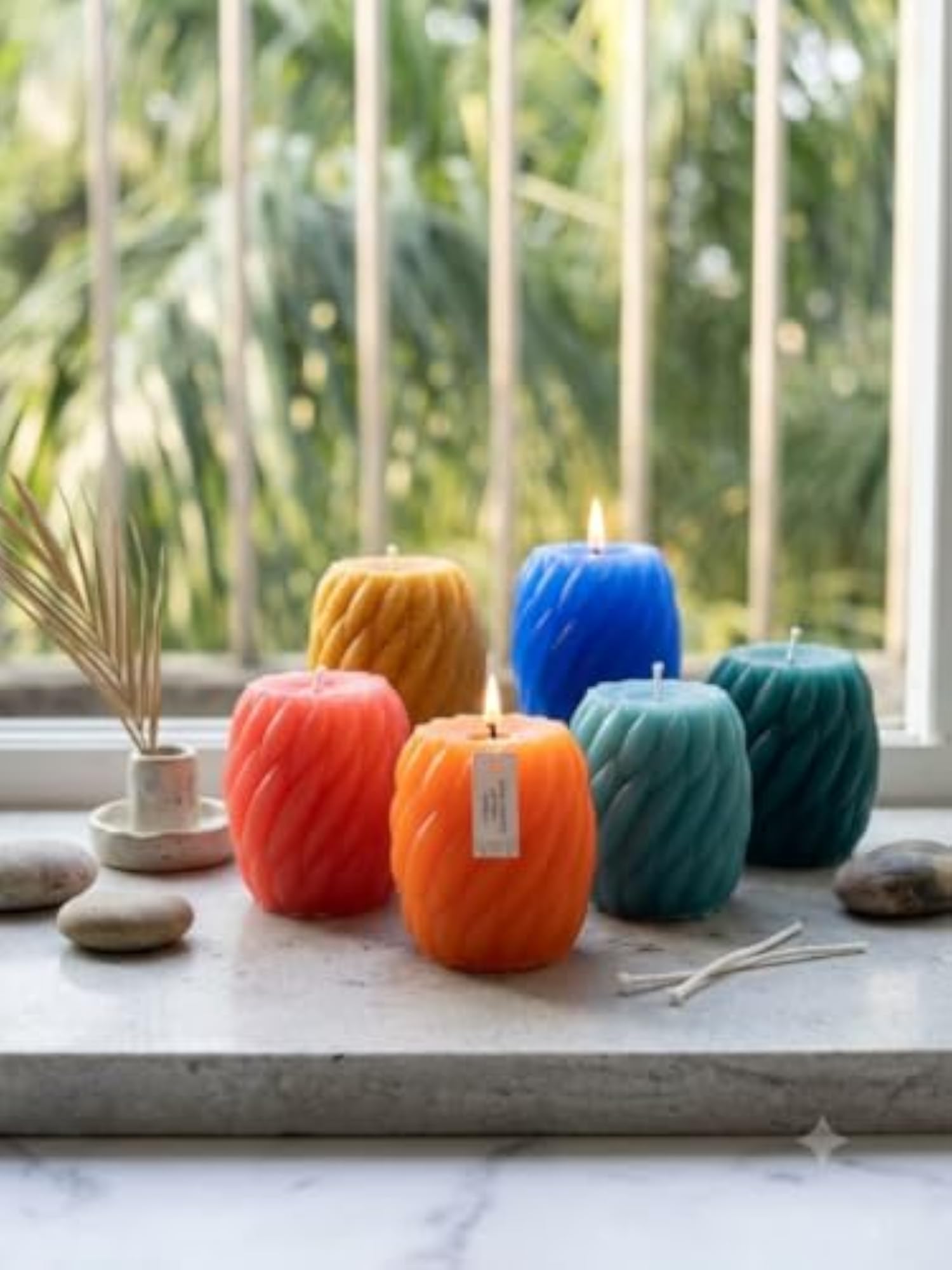 Twisted Swirl Pillar Candle, Gift Box Pack