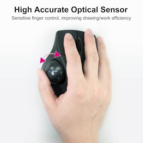 Image of SANWA 40mm /1.57in Trackball, Replacement Ball GMATB39, GMAWTB40, GMABTTB41, Kensington Orbit Fusion, and Other Compatible Trackball Mice, Glossy Black