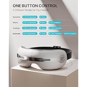 ALLJOY Christmas Gifts Eye Massager with Heat and Cooling for Migraines Dry Eyes Dark Circles Birthday Gifts for Women Men Rechargeable Bluetooth Music Heat Cold Eye Massager Improve Sleeping