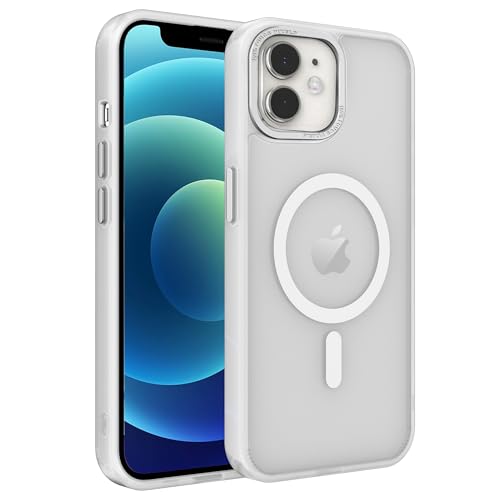 Image of Magnetic iPhone 12 /12Pro case,Compatible with Magsafe, Military-Grade Protection,Slim Translucent Matte Shockproof with Anti-Scratch Anti-Fingerprint Phone Cover (Frosted white, iPhone 12 /12Pro)