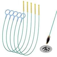 Kelly’s Collection 5 Stück Abflussreiniger Spirale Lang 76 cm, Unzerbrechliches Edelstahl Abflussreiniger Sticks, Flexibles Rohrreinigungsbürste Rohrbürste für Badezimme Steckloch Küche(Round head)