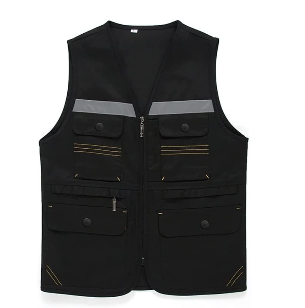 Gilet réfléchissant Haute Visibilité, Chaleco de seguridad de alta visibilidad Chaleco reflectante con bolsillo y cremallera, perfecto for construcción, trabajo pesado y topógrafo Chaleco de seguridad