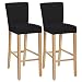 SHILV. HOME Fodere per Sedie da Pranzo Elasticizzate, Rimovibili E Lavabili, Fodere per Sgabelli da Bar, Fodere per Sgabelli da Bar (Nero,Set of 2)