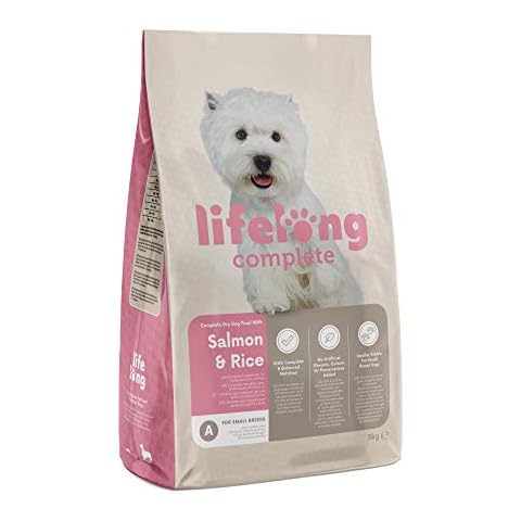 Amazon Brand - Lifelong - Complete Dry Dog Food With Salmon and Rice for Small Breeds 3kg Cover