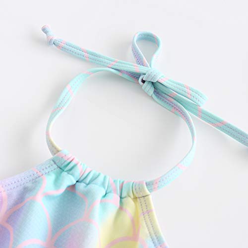 Image of HowJoJo Girls Two Piece Tankini Swimsuit Green Floral Bathing Suit Swimwear