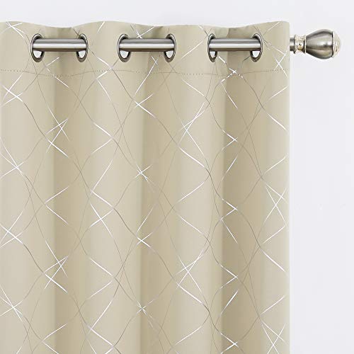 UMI by Amazon Cortinas Opacas de Salon Dormitorio Aislantes Termicas con Ollaos 2 Piezas 140x245cm Beige Oscuro