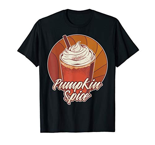 Coffee Latte Pumpkin Spice Vegan Design. T-Shirt