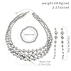 YBMYCM Gold-plated Beaded Jewelry Set Chunky Multi Strands Choker Necklace Bracelet Earrings Set for Women #3