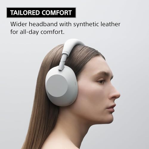 Image of Sony WH-1000XM6 Wireless Noise Canceling Headphones, HD NC Processor QN3, 12 Mics, Adaptive NC Optimizer, Platinum Silver, Headphone Stand, 1-Year Warranty