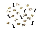 100 pcs Black Gold Glitter crown one number 1 confetti wild one birthday table where the wild things...