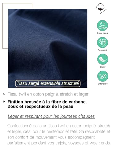 Pantalon extensible homme chino confort décontracté 7/8 - 4