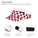 Red Checkered White Squares Print Fashion Adult Sunscreen Visor Cap,Empty Top Caps for Beach Pool Golf Tennis Unisex ﻿