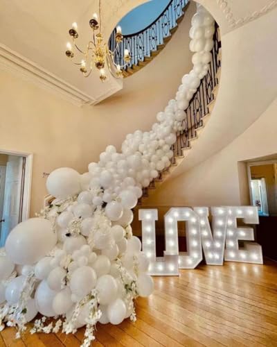 Image of Latex Balloons, 100-Pack Different Sizes 18 12 10 5 Inch Party Balloon Garland Kit (White)