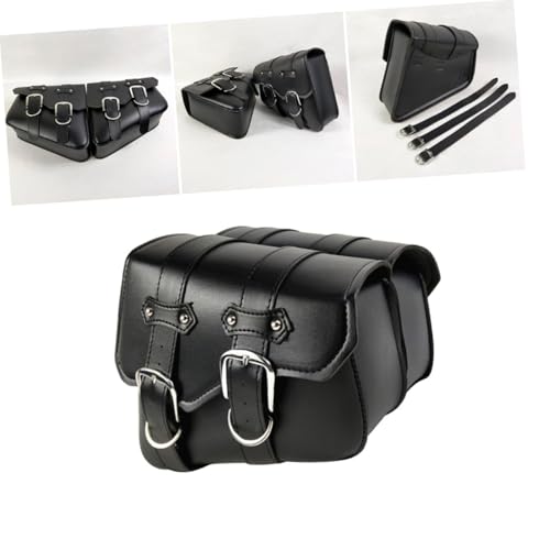 Bolsa de Herramientas Triangular para Motocicleta en Cuero PU, Alforja Lateral Espaciosa Compatible con Motos Eléctricas Negra miniatura 2
